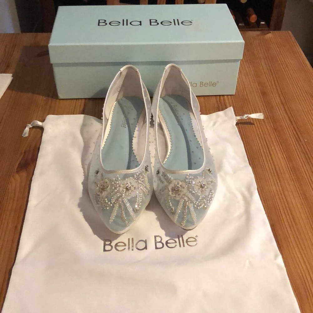 Bella Belle Adora Skimmer Flat 10 M wedding shoes